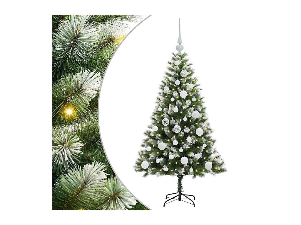 Kunstmatige scharnierende Kerstboom met gevlochten sneeuw