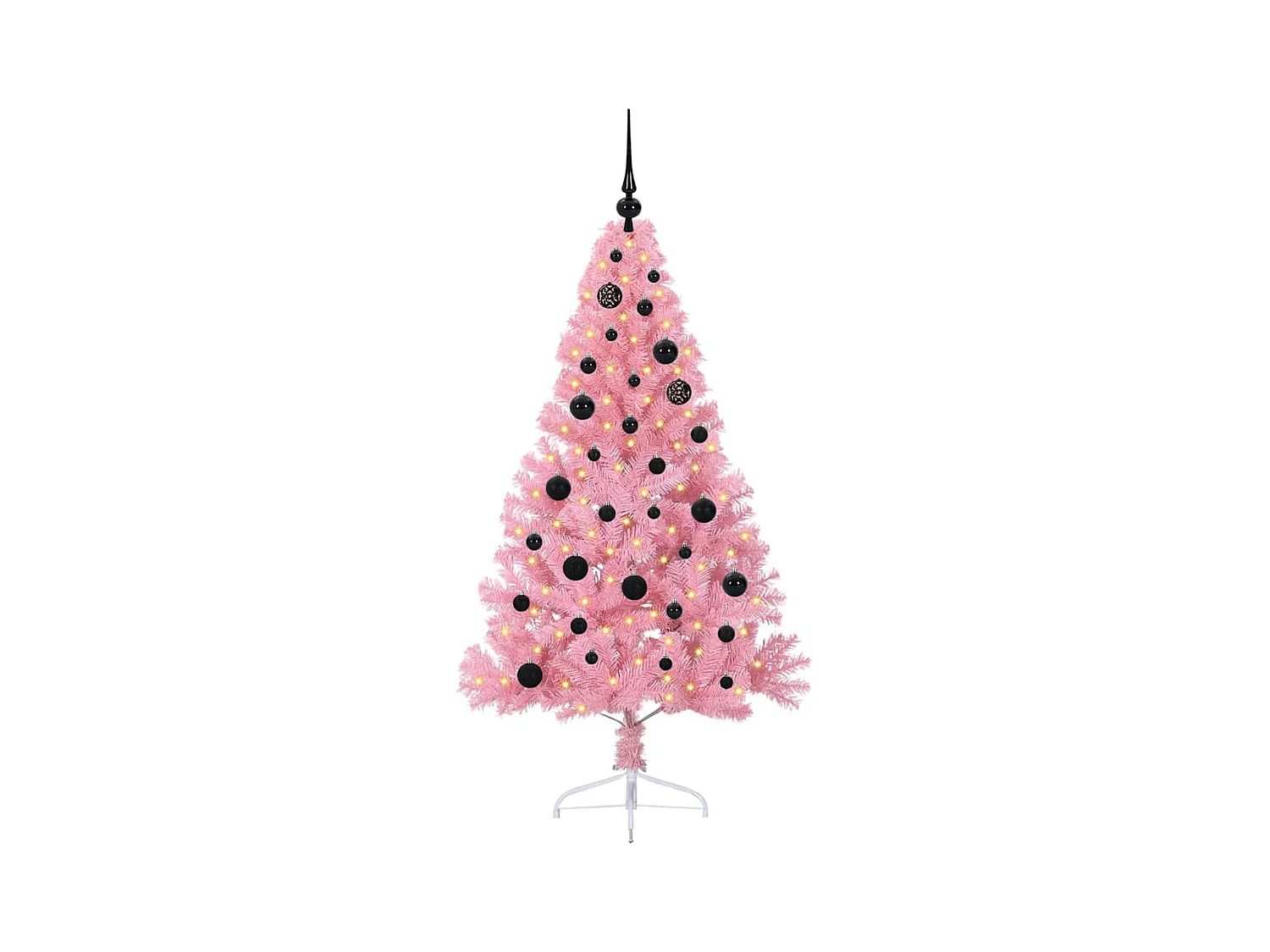 Sapin de Noël artificiel pré-éclairé Rose 150 cm PVC