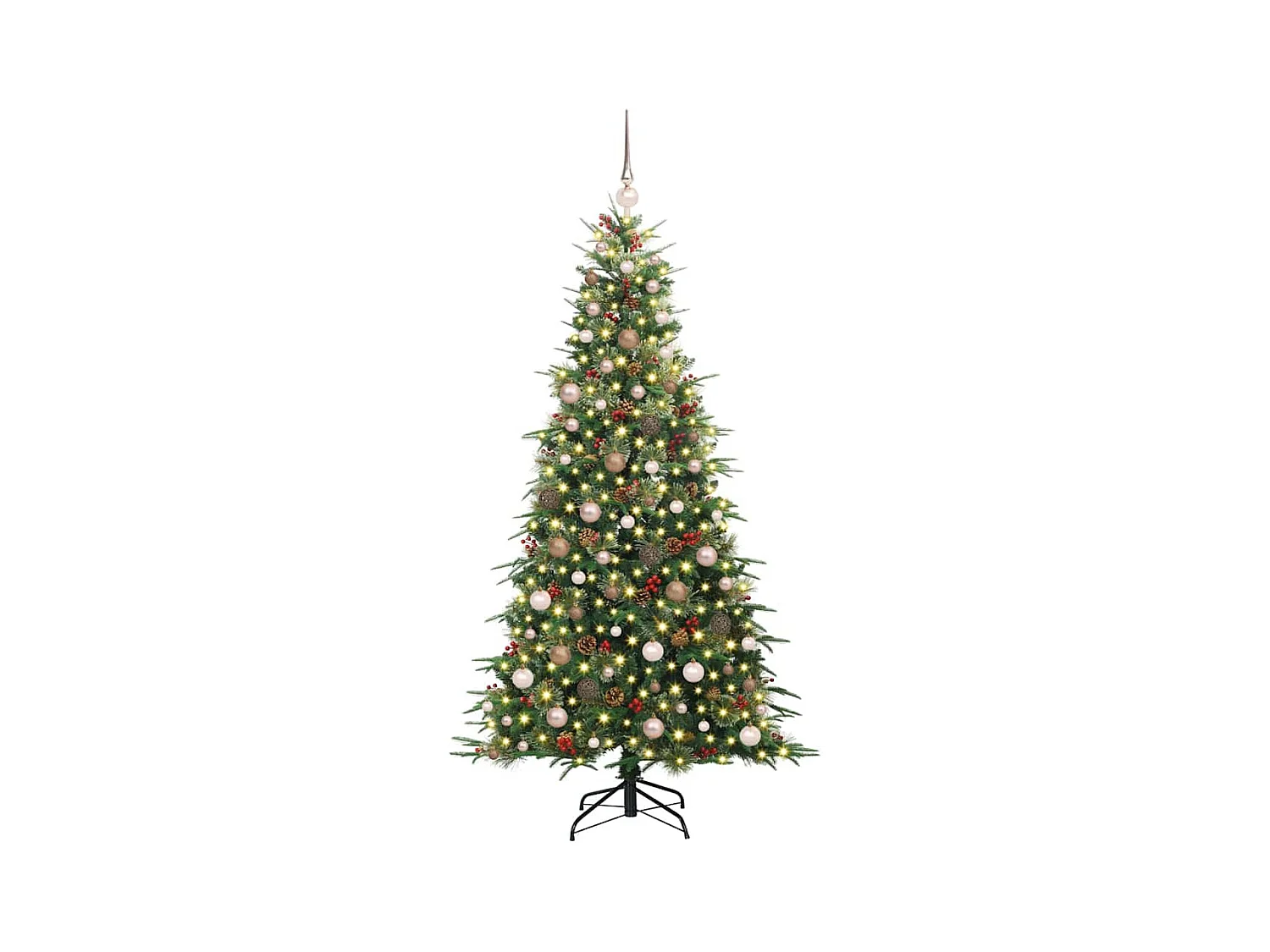 Kunstmatige Hinged Kerstboom met 300 LED Groen 210 cm PE en PVC