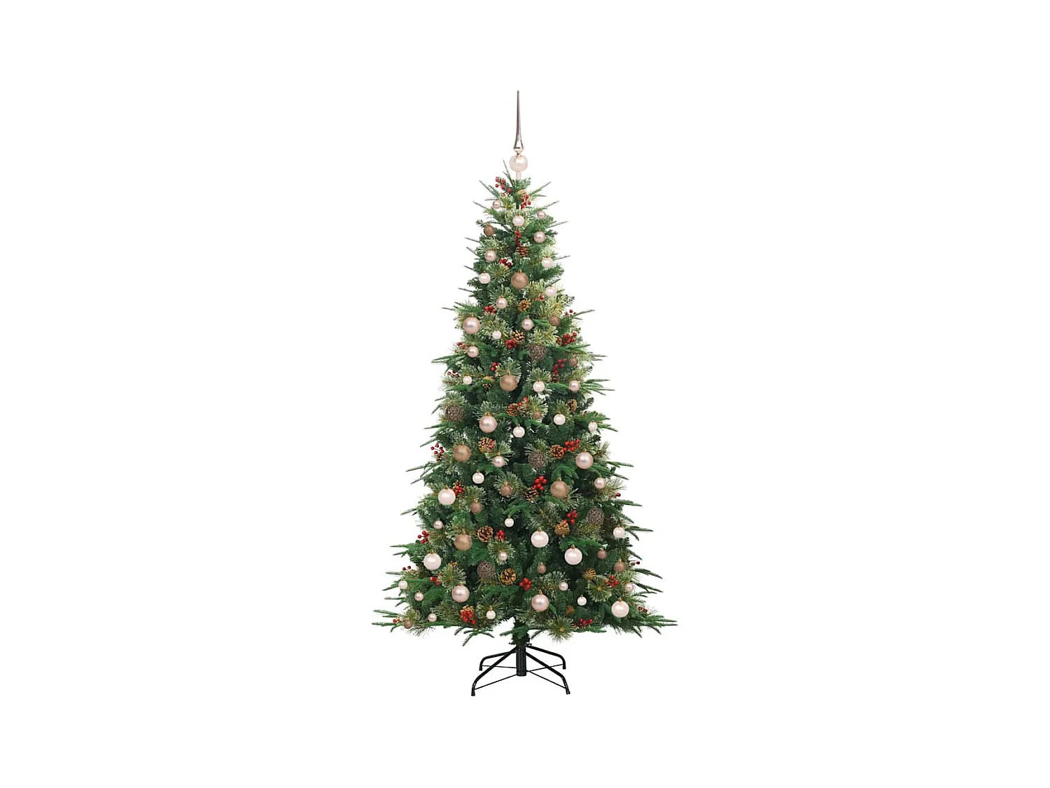 Kunstmatige Hinged Kerstboom met 300 LED Groen 210 cm PE en PVC