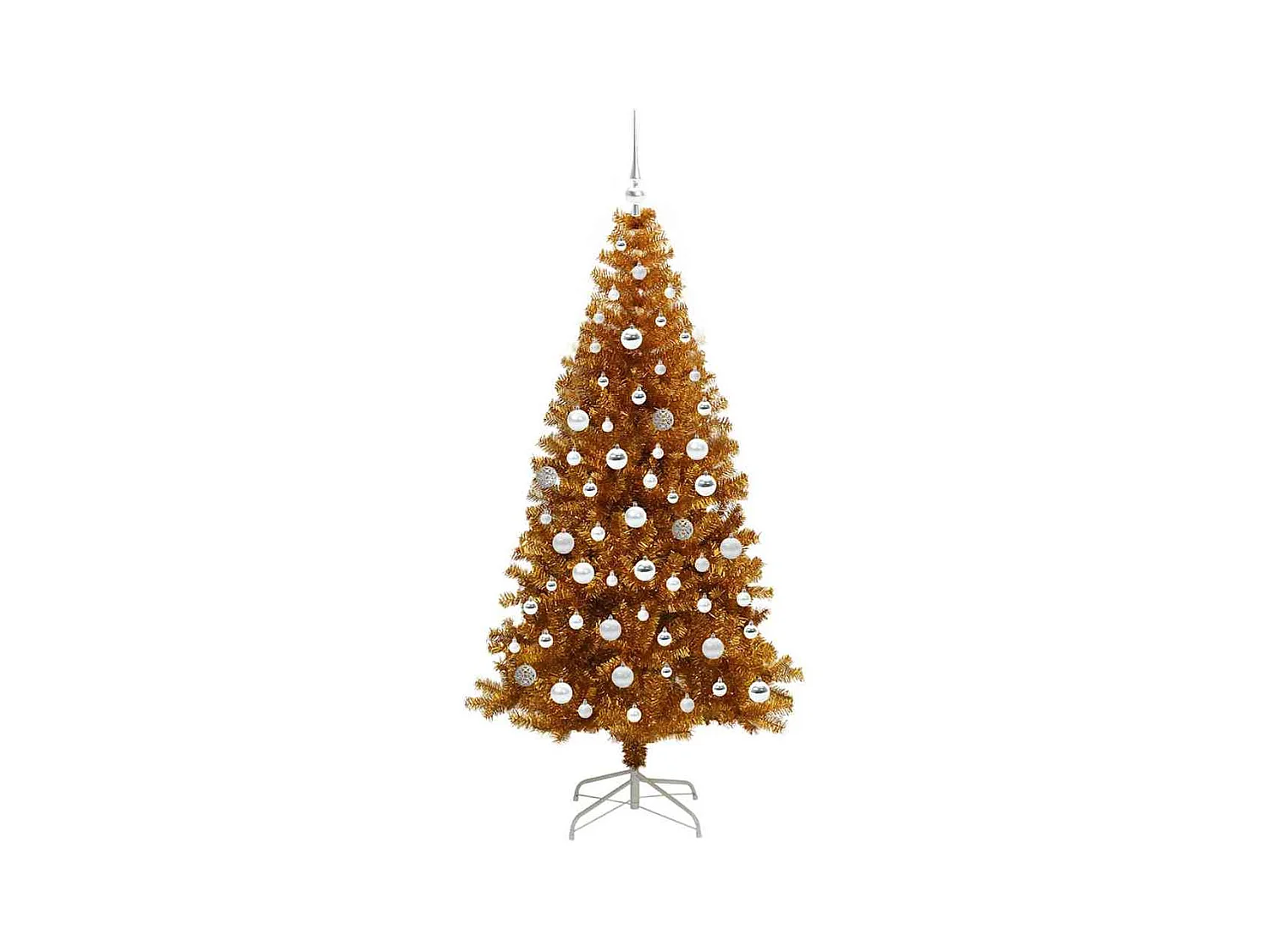 Sapin de Noël avec 300 LED avec support Doré 180 cm PET