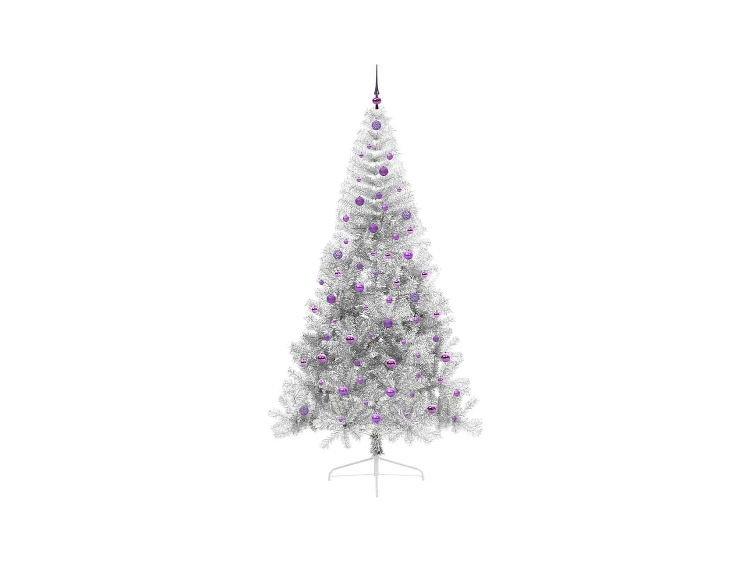 Árbol de Navidad Artificial Preiluminado Plateado 240 cm PET