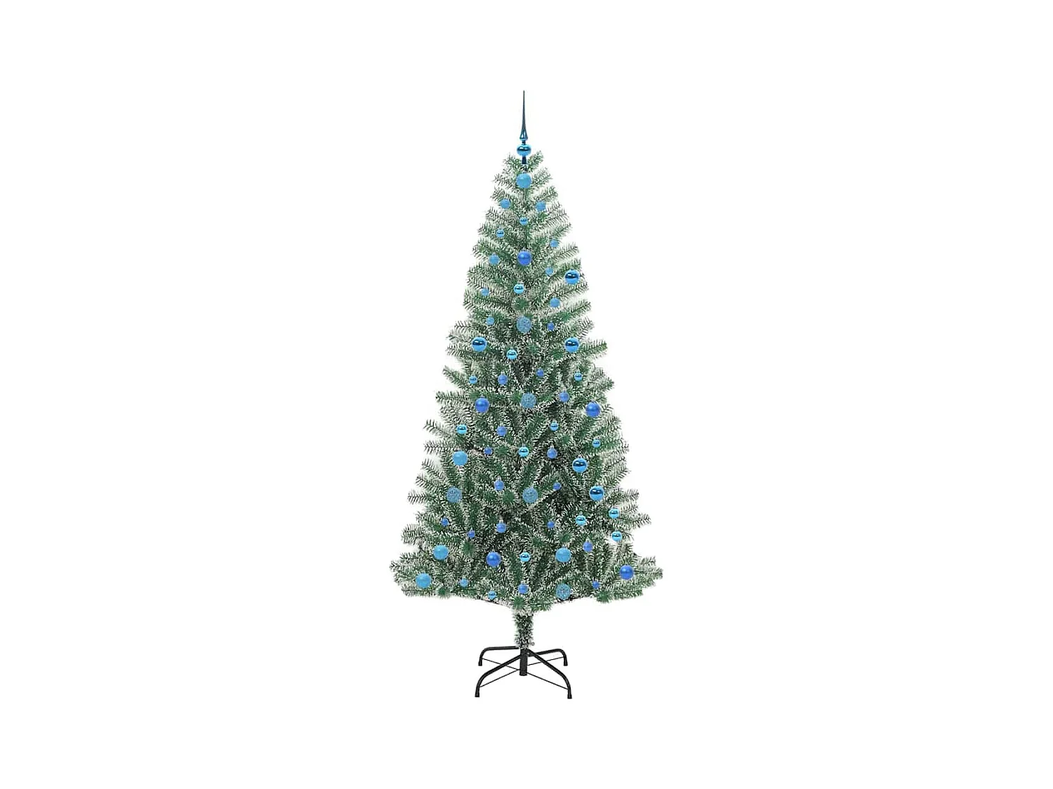 Árbol de Navidad Artificial Nevado con Luz LED Verde y 210 cm