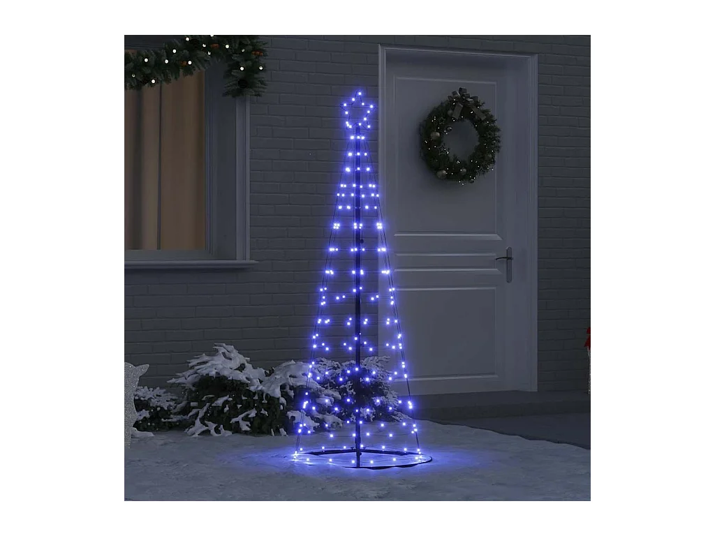 Árbol de Navidad LED con 390 LED con soporte Azul 250 cm Hierro