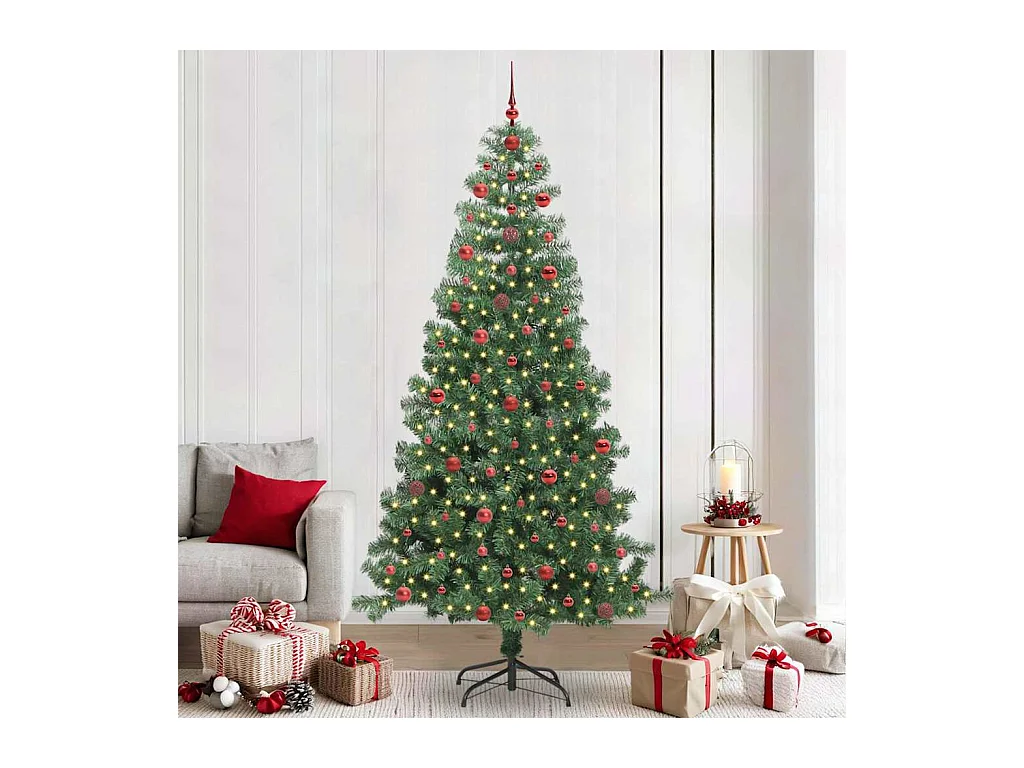 Árvore de Natal com 300 LEDs com suporte Verde 240 cm PVC