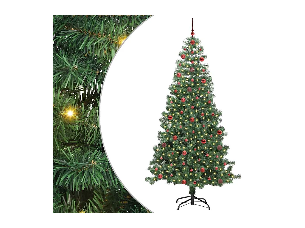 Árvore de Natal com 300 LEDs com suporte Verde 240 cm PVC