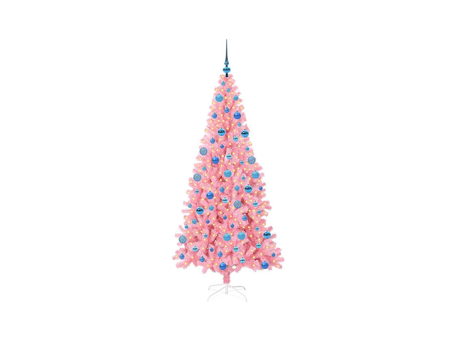 Árbol de Navidad con 300 LED con soporte Rosa 180 cm PVC