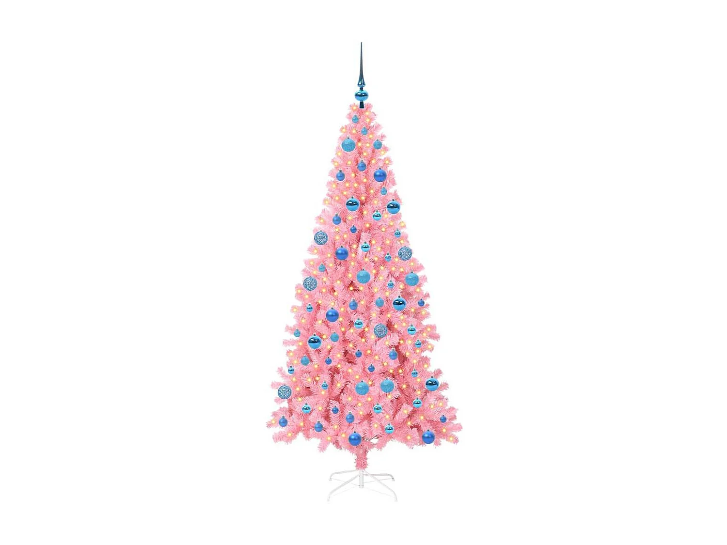 Sapin de Noël avec 300 LED avec support Rose 180 cm PVC