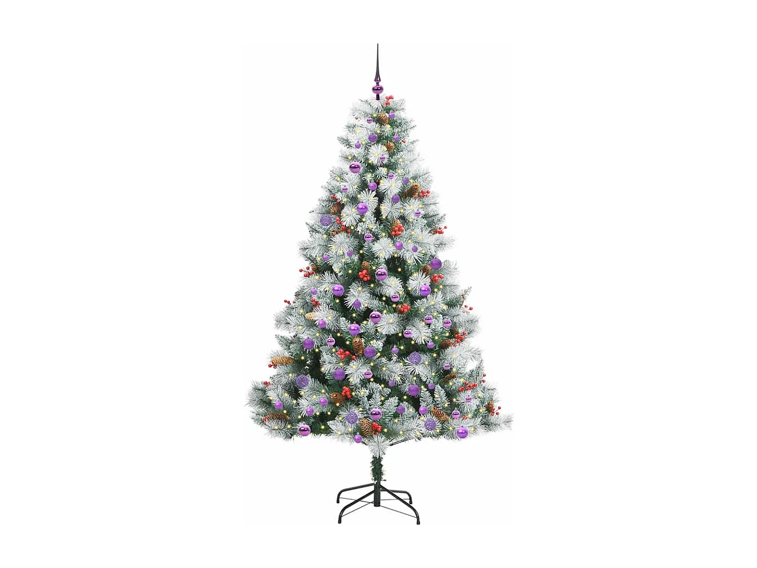 Sapin de Noël artificiel Vert et blanc 210 cm
