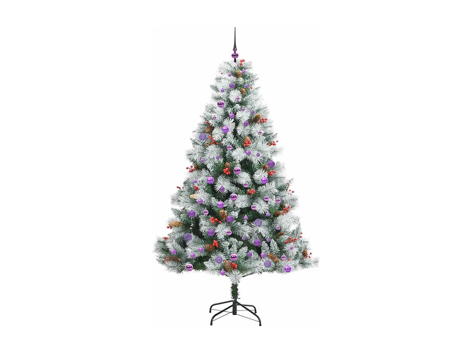Sapin de Noël artificiel Vert et blanc 210 cm
