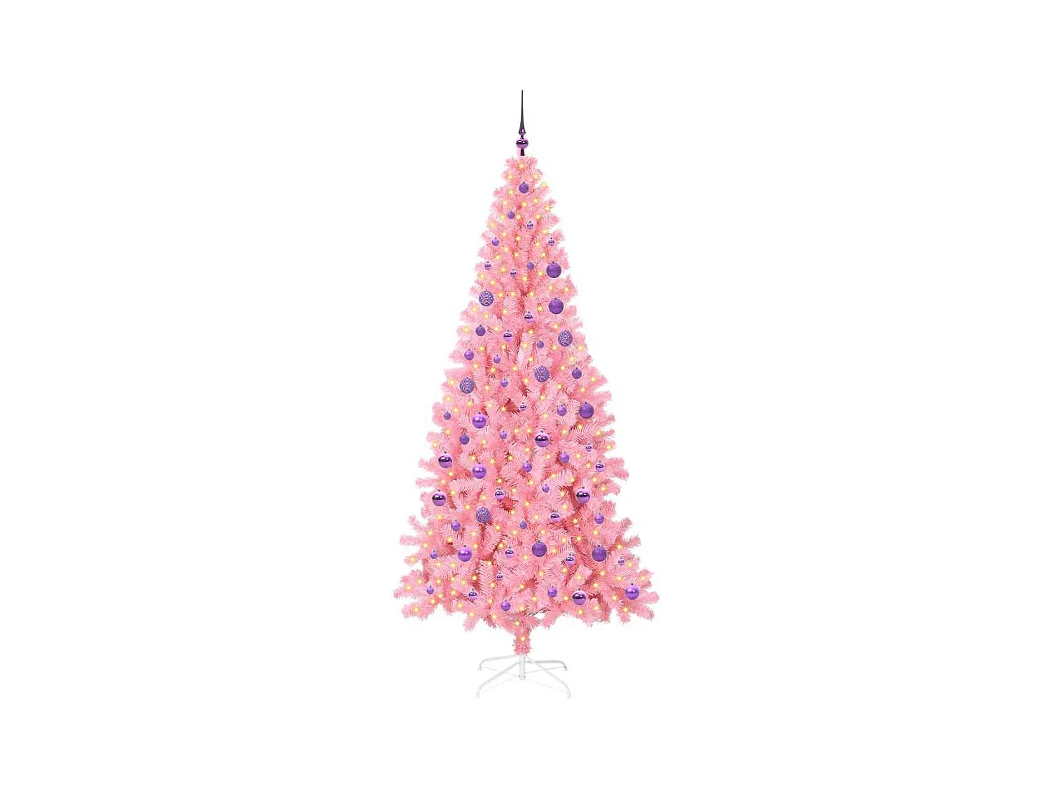 Sapin de Noël avec 300 LED avec support Rose 180 cm PVC