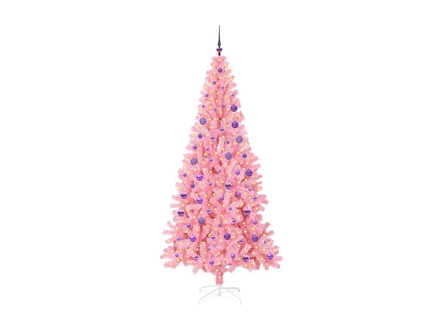 Sapin de Noël avec 300 LED avec support Rose 180 cm PVC