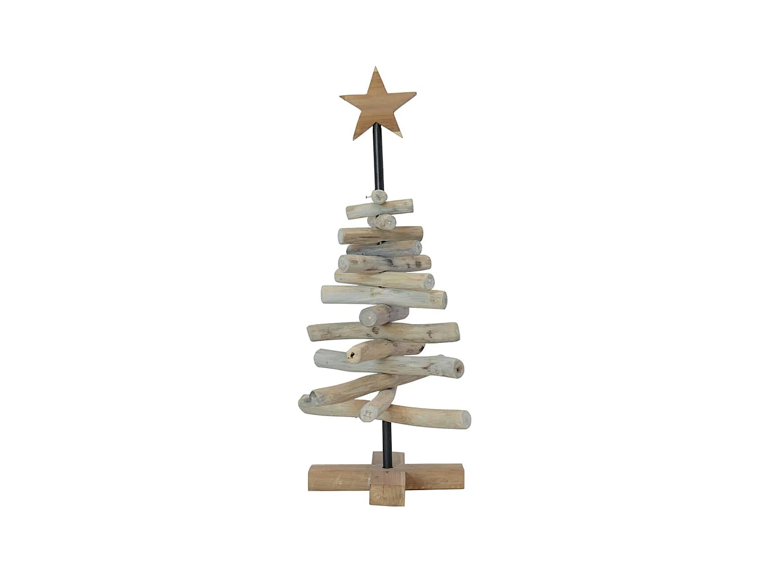 Sapin de Noël avec support Marron 60 cm Bois de teck solide