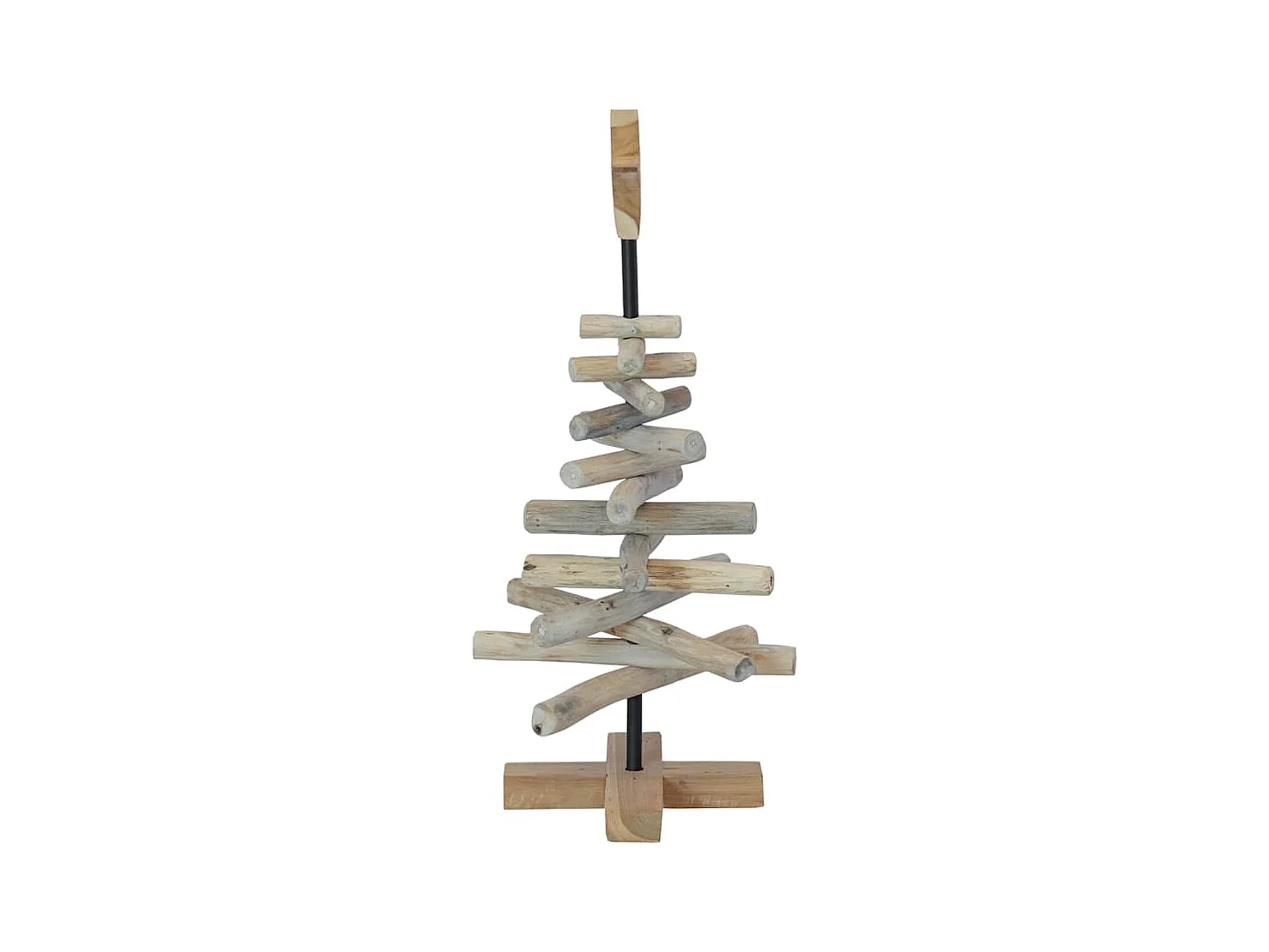 Sapin de Noël avec support Marron 60 cm Bois de teck solide
