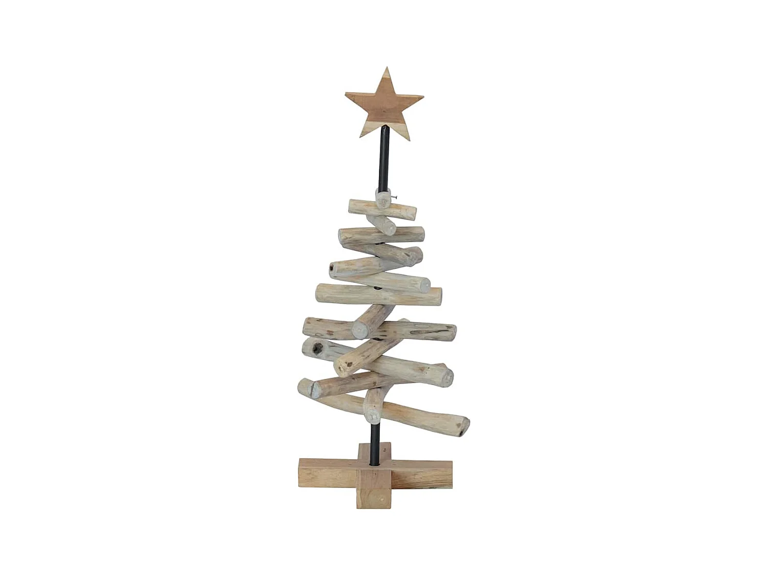 Sapin de Noël avec support Marron 60 cm Bois de teck solide