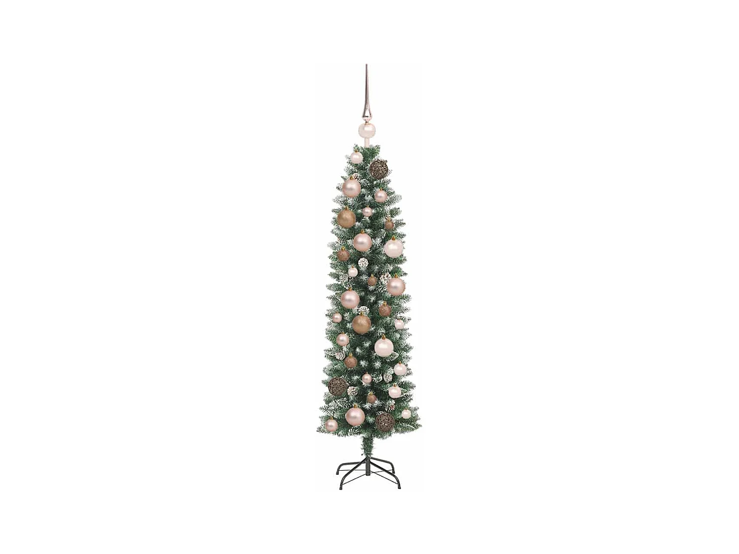 Kunstmatige slanke kerstboom Groen 120 cm PVC en Plastic en PVC
