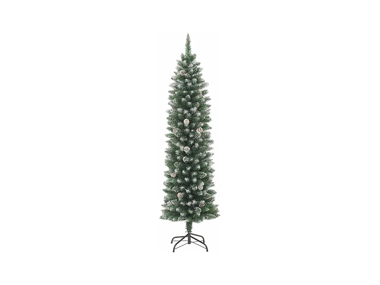 Kunstmatige slanke kerstboom Groen 120 cm PVC en Plastic en PVC