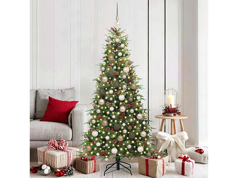 Kunstmatige Hinged Kerstboom met 300 LED Groen 180 cm PE en PVC