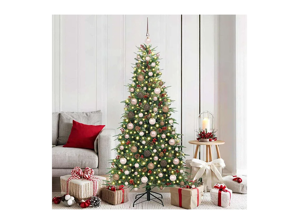 Kunstmatige Hinged Kerstboom met 300 LED Groen 180 cm PE en PVC