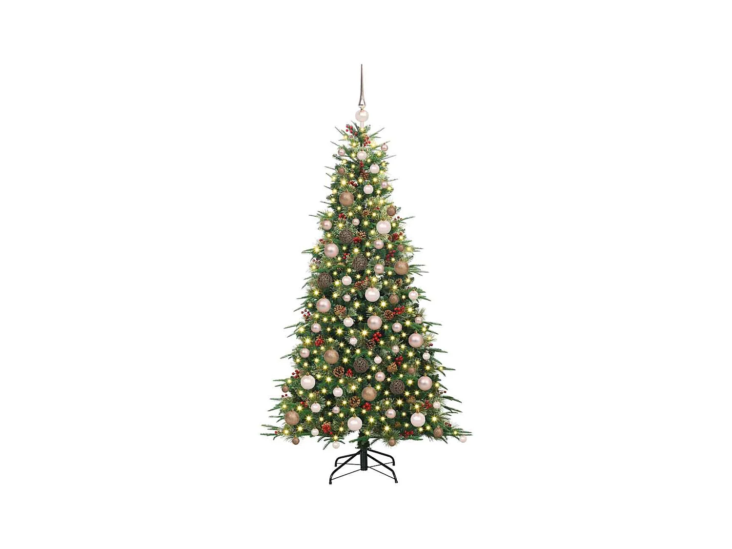 Kunstmatige Hinged Kerstboom met 300 LED Groen 180 cm PE en PVC