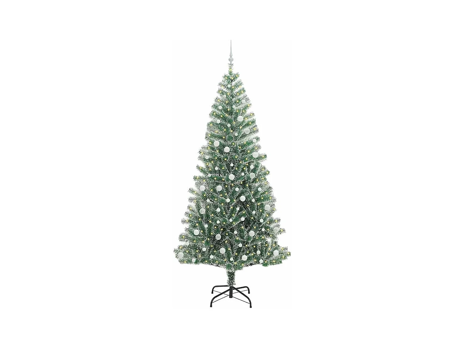 Árbol de Navidad Artificial Nevado con Luz LED Verde y 240 cm