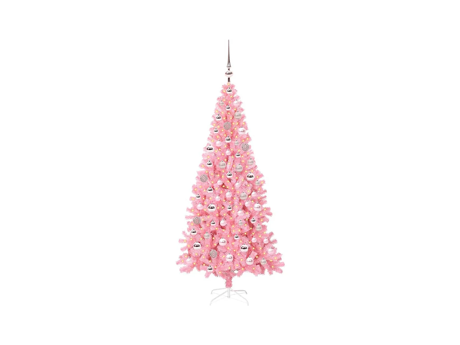Sapin de Noël avec 300 LED avec support Rose 180 cm PVC