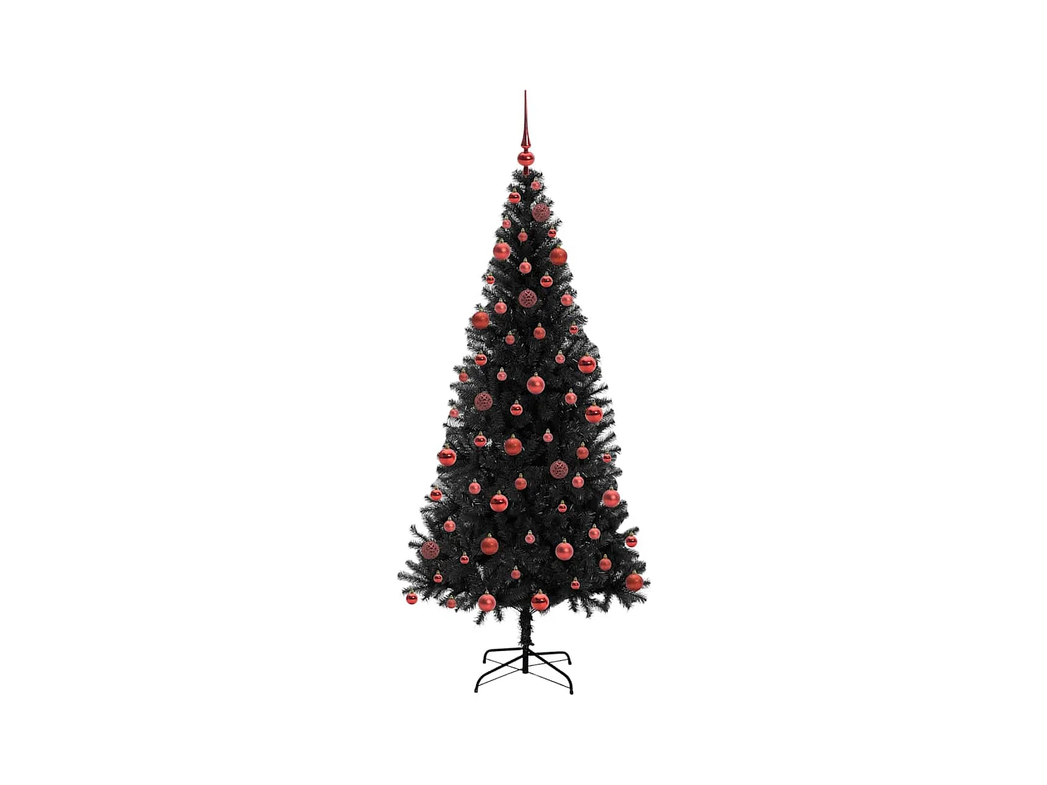 Sapin de Noël avec 300 LED avec support Noir 180 cm PVC