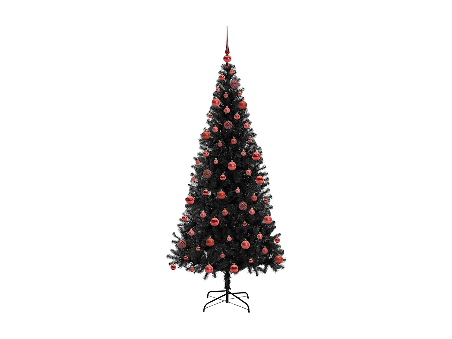 Sapin de Noël avec 300 LED avec support Noir 180 cm PVC