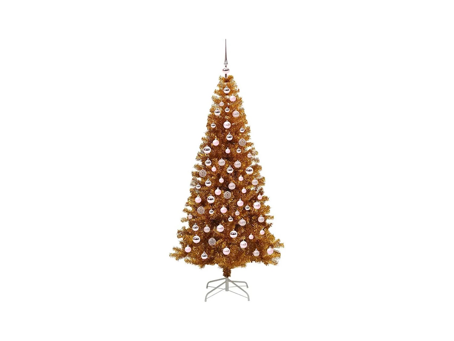 Sapin de Noël avec 300 LED avec support Doré 180 cm PET