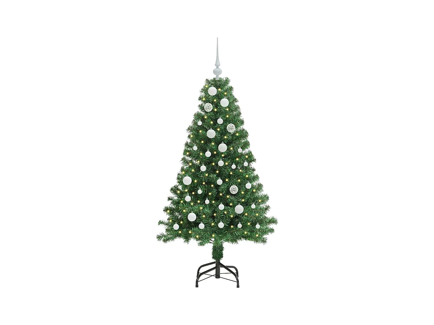 Kunstkerstboom Groen 150 cm PVC en Staal en Kunststof