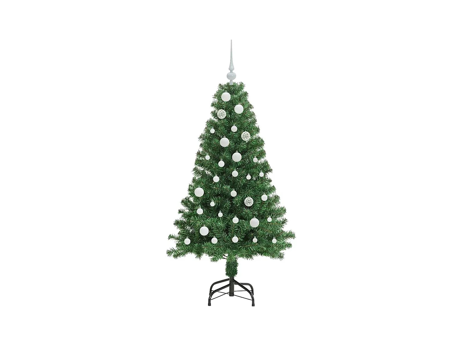 Kunstkerstboom Groen 150 cm PVC en Staal en Kunststof