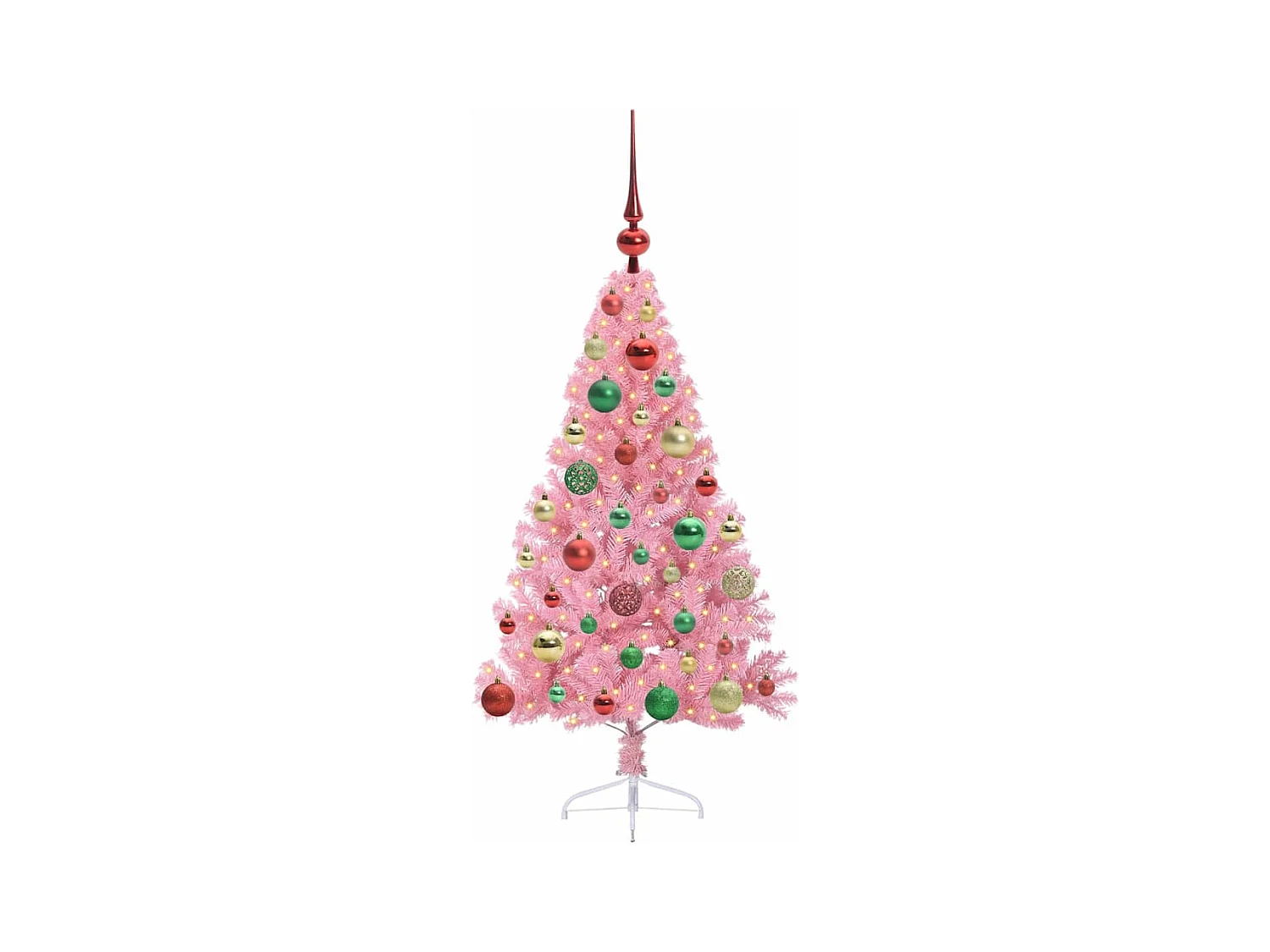 Sapin de Noël artificiel pré-éclairé Rose 120 cm PVC