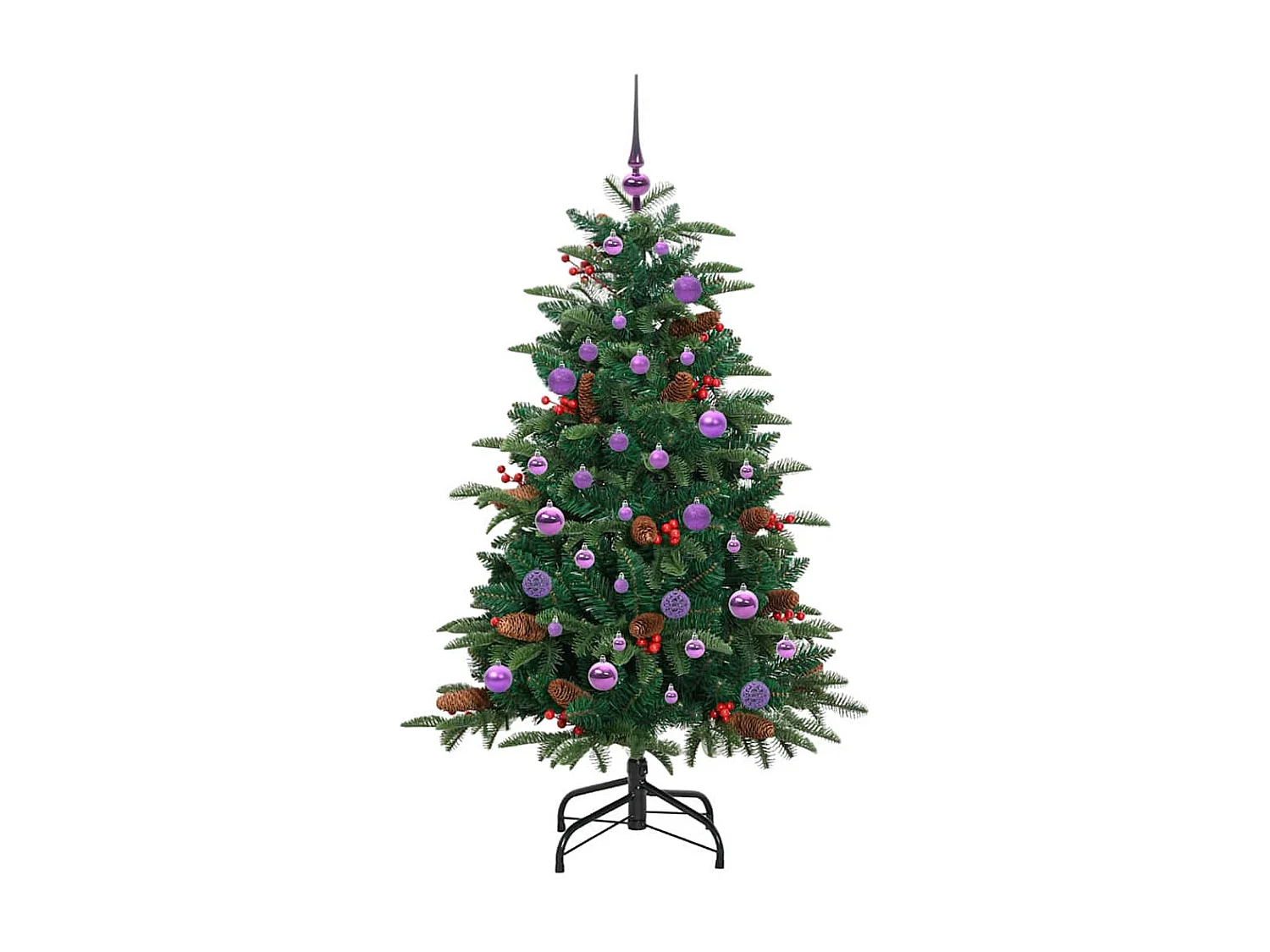 Kunstkerstboom Groen 150 cm PVC en Metaal en Plastic