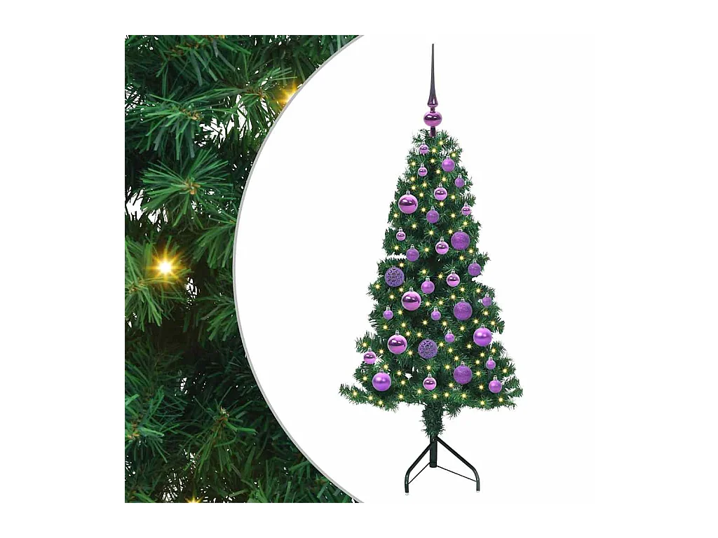 Arbre de Noël artificiel d'angle Vert 120 cm PVC et métal