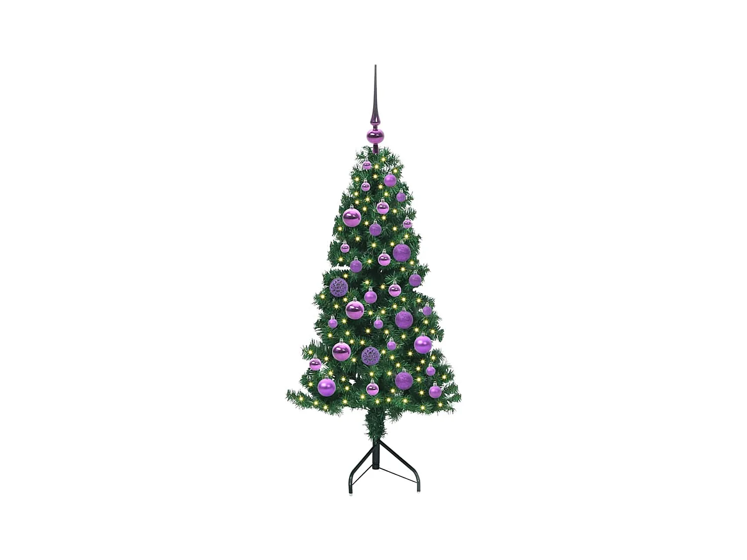 Arbre de Noël artificiel d'angle Vert 120 cm PVC et métal
