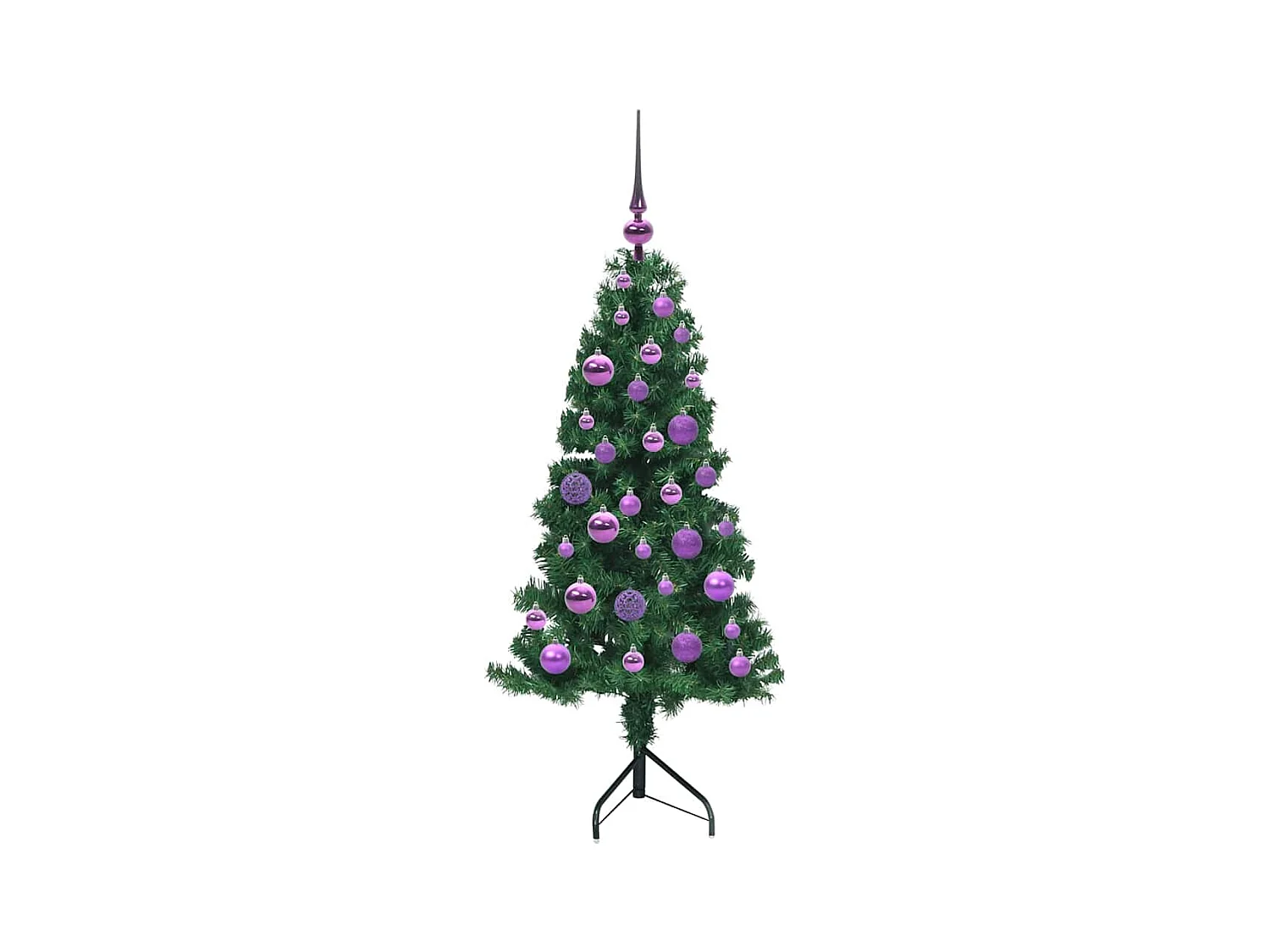 Arbre de Noël artificiel d'angle Vert 120 cm PVC et métal