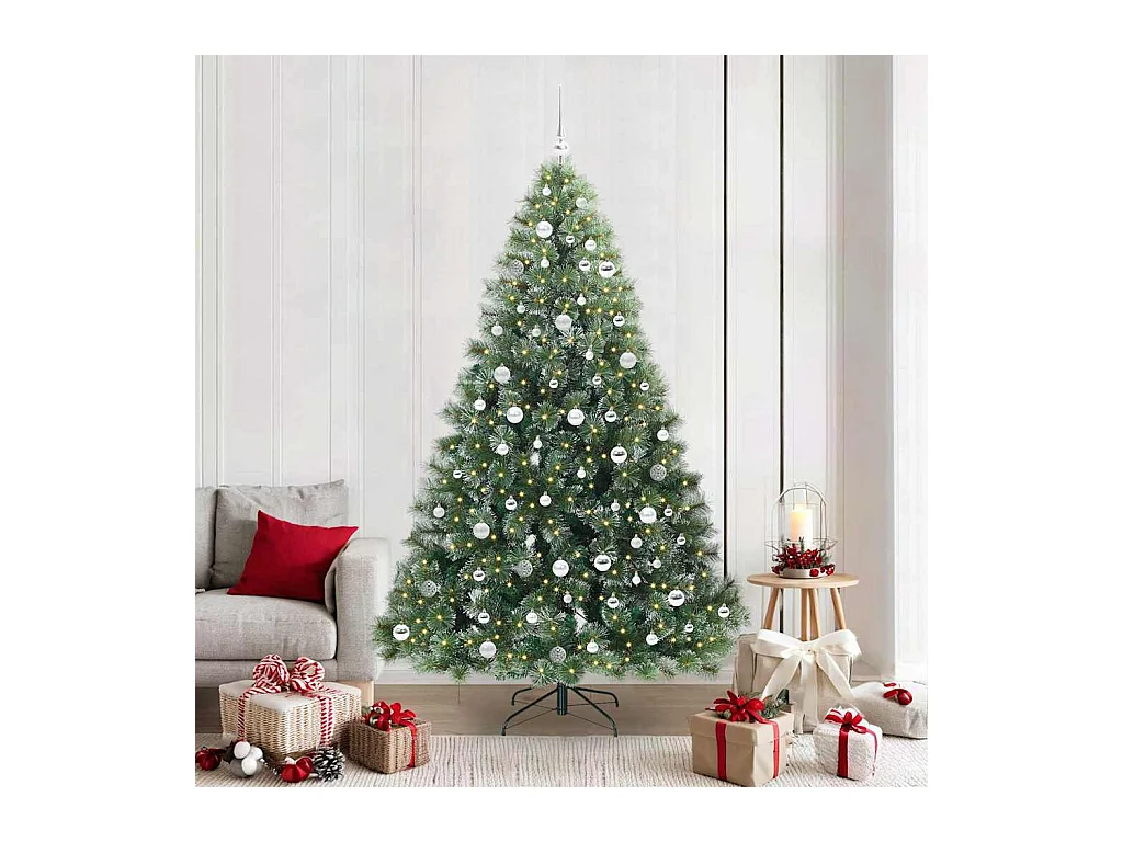 Sapin de Noël artificiel avec 300 LED Vert 210 cm PE et PVC