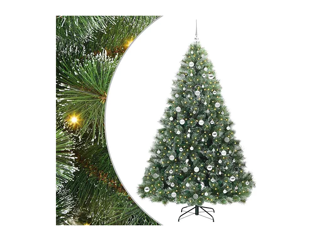 Sapin de Noël artificiel avec 300 LED Vert 210 cm PE et PVC