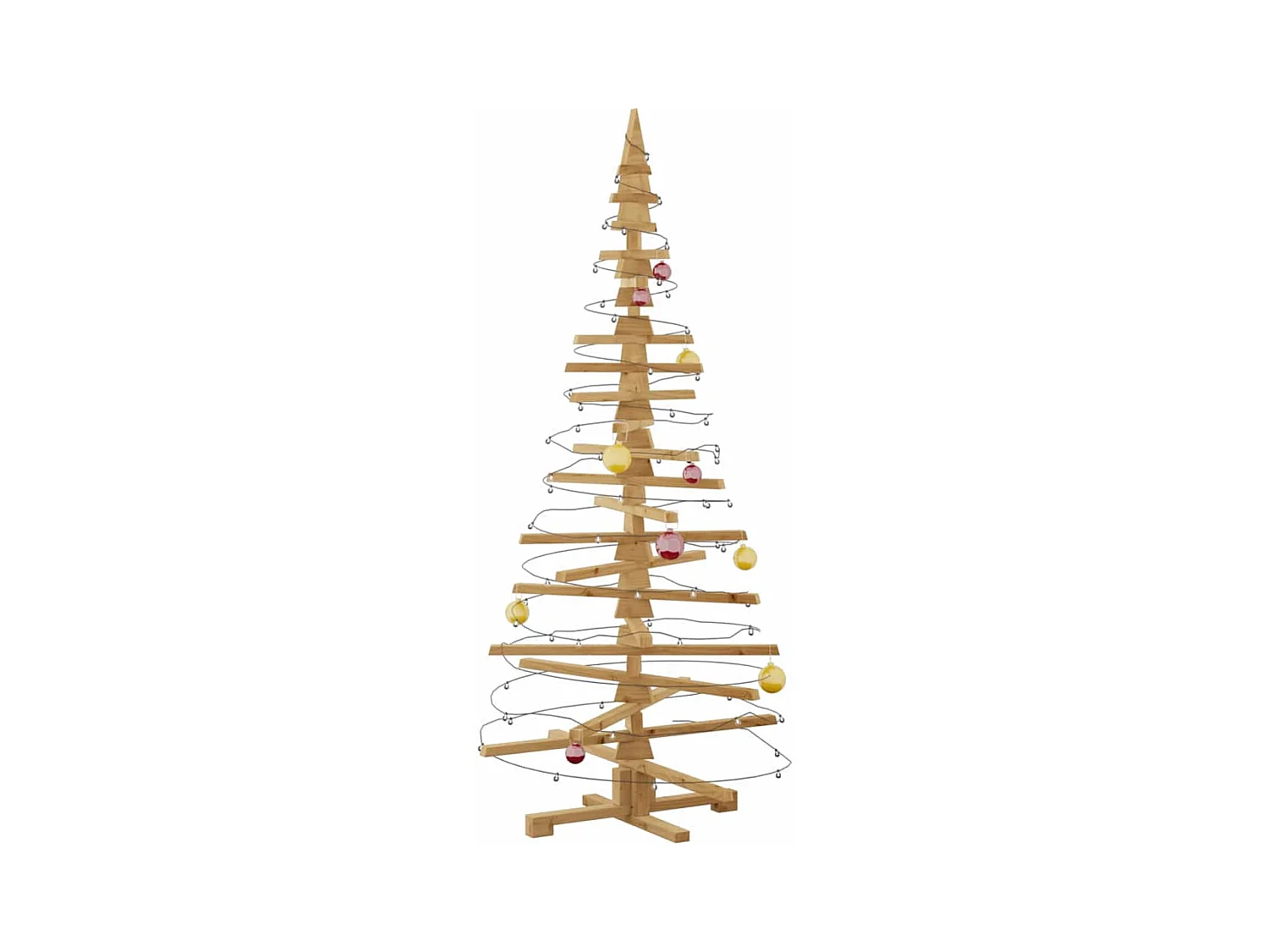 Arbre de Noël en bois Marron 180 cm Bois massif en pin