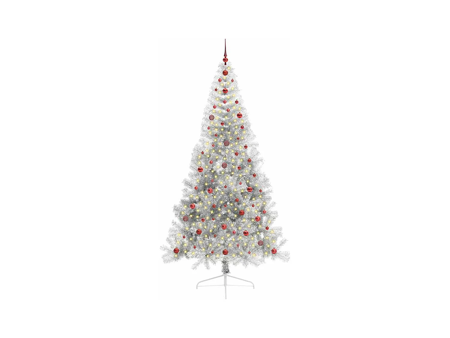 Kunststof Voorverlichte Kerstboom met 300 LED Zilver 240 cm PET
