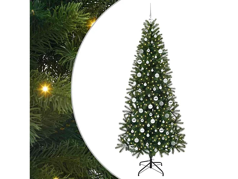 Sapin de Noël artificiel avec 300 LED Vert 210 cm PE et PVC