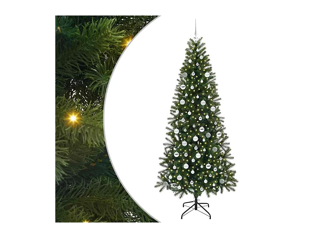 Sapin de Noël artificiel avec 300 LED Vert 210 cm PE et PVC