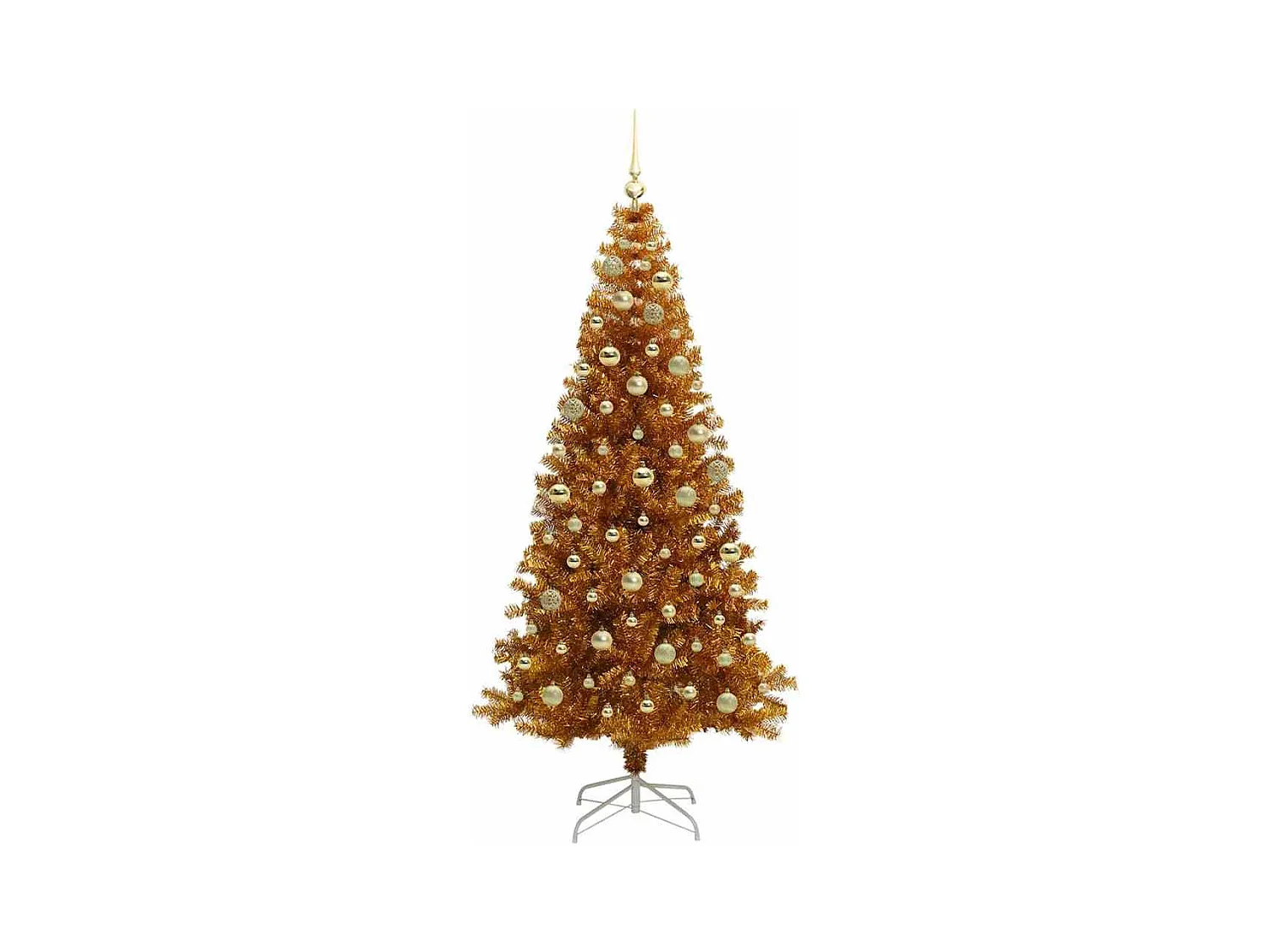 Sapin de Noël avec 300 LED avec support Doré 180 cm PET