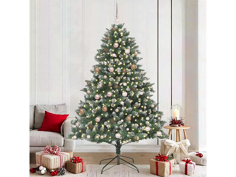 Sapin de Noël artificiel avec 300 LED Vert 140 x 140 x 210 cm