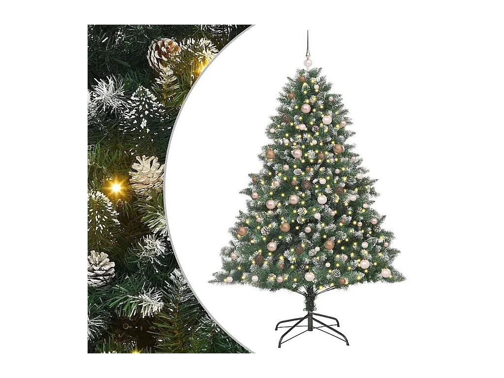 Sapin de Noël artificiel avec 300 LED Vert 140 x 140 x 210 cm