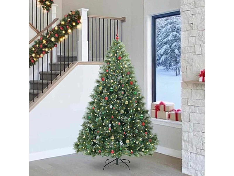 Sapin de Noël artificiel avec 300 LED Vert 240 cm PE et PVC