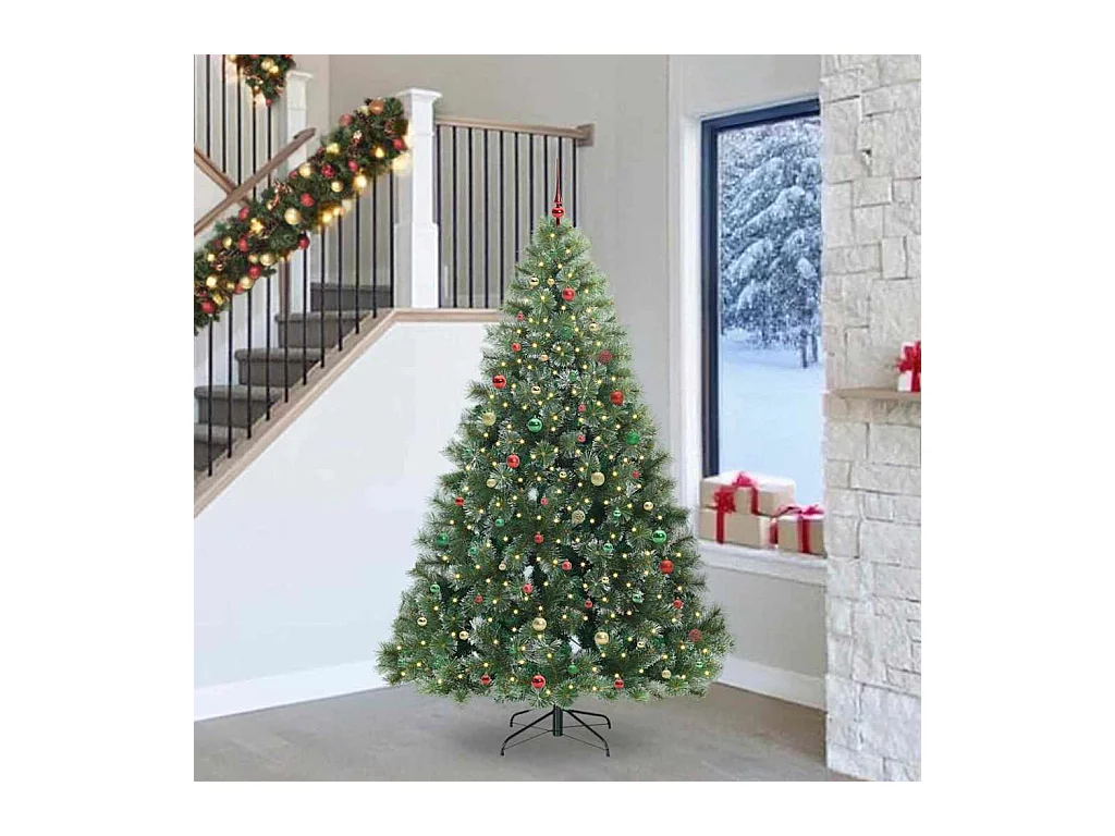 Sapin de Noël artificiel avec 300 LED Vert 240 cm PE et PVC