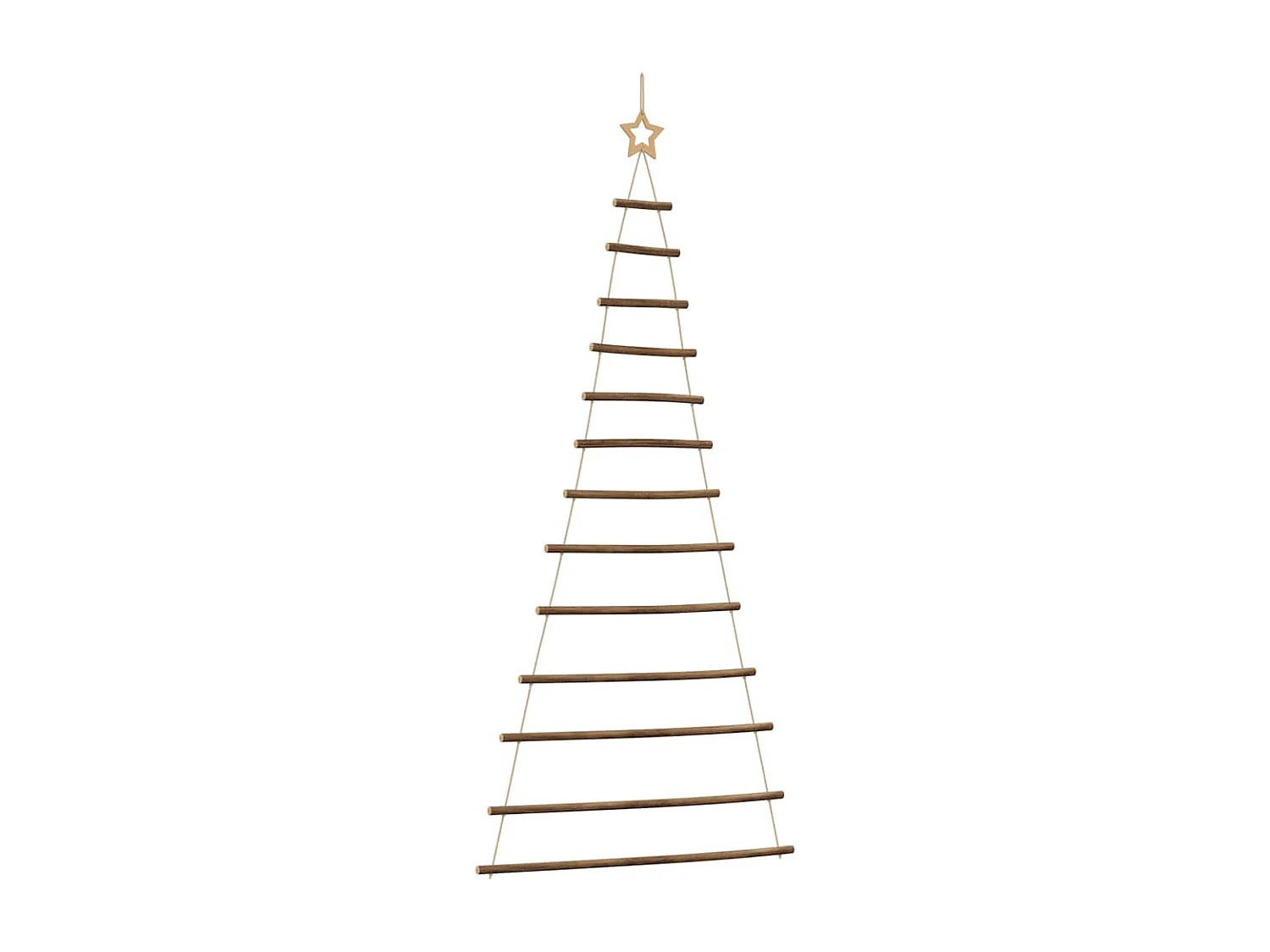 Sapin de Noël suspendu avec étoile supérieure 86 x 180 cm Branche naturelle
