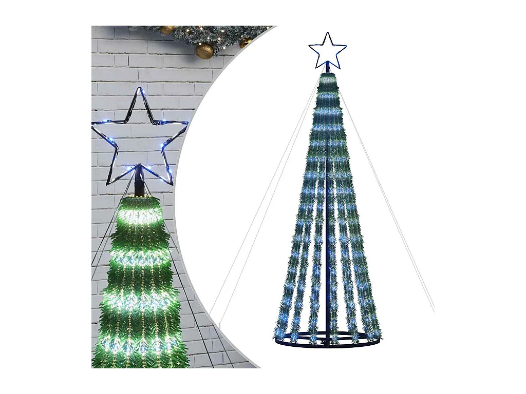 Árbol de Navidad LED 275 LEDs azul 180 cm