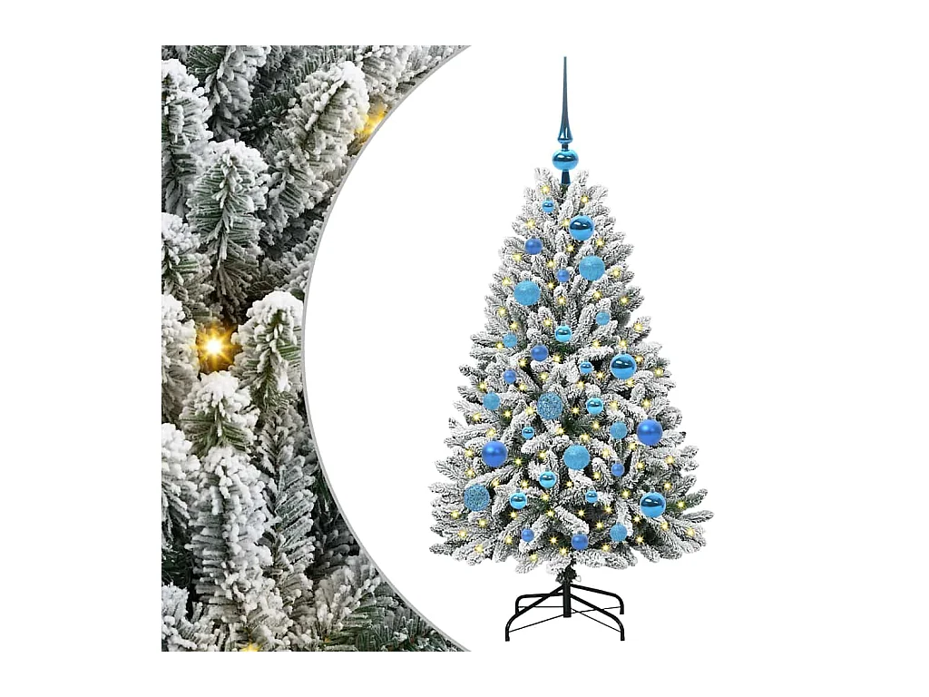 Sapin de Noël artificiel Vert et blanc 120 cm PVC et métal